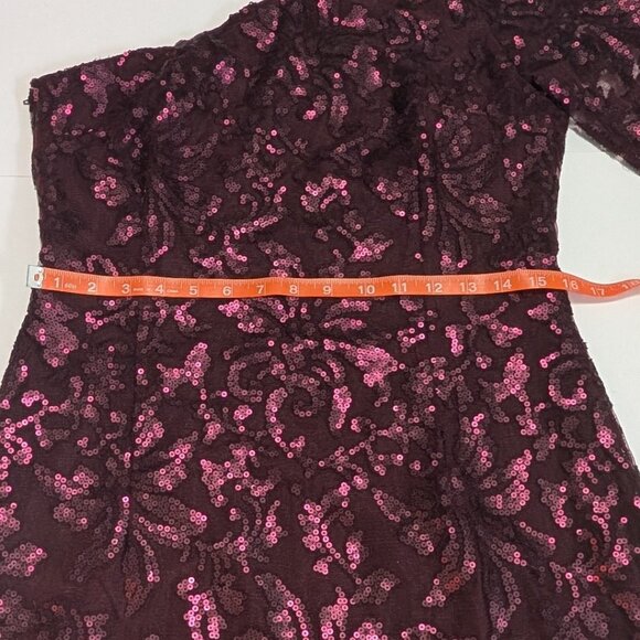 H&M One Shoulder Purple Sequins Dress, Size 12 - Picture 13 of 15